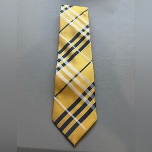 Yellow Plaid Italian Made Men's Silk Tie